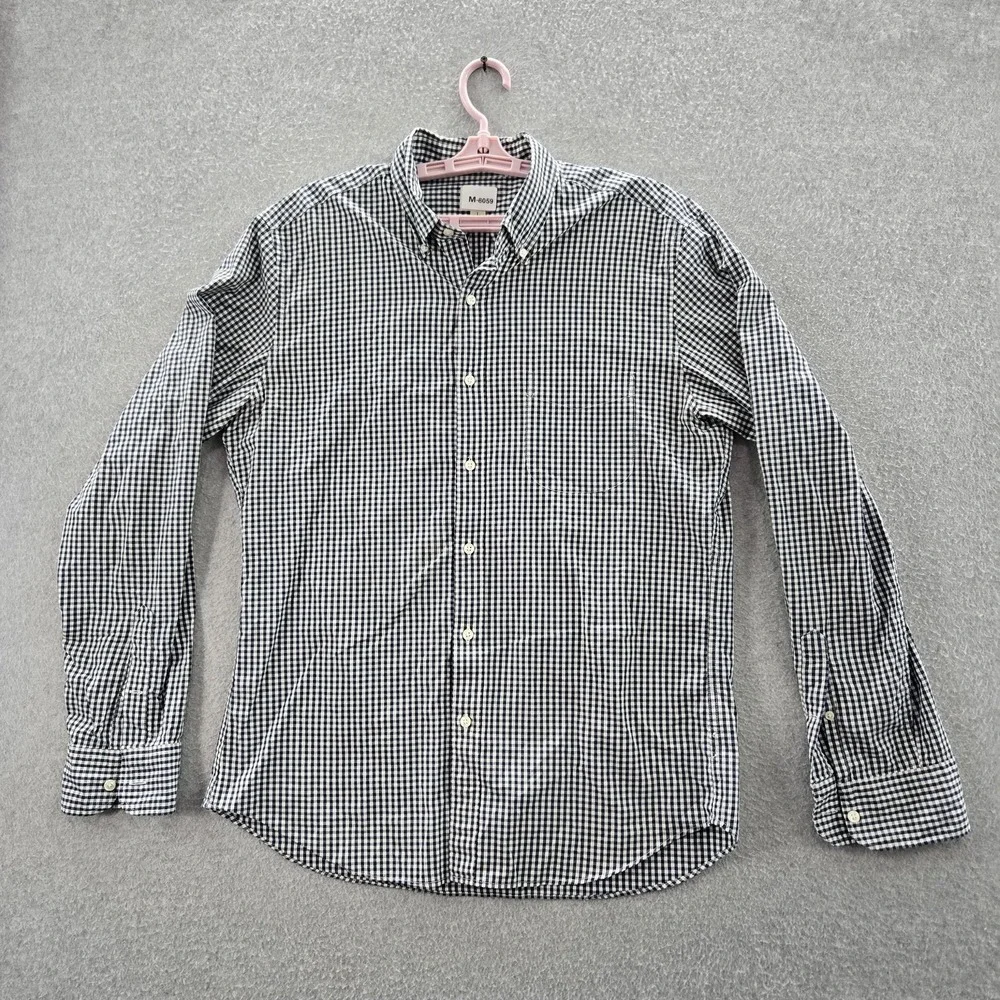 J.crew‎ Men Button Up Shirt L Navy Check Long Sleeve Slim